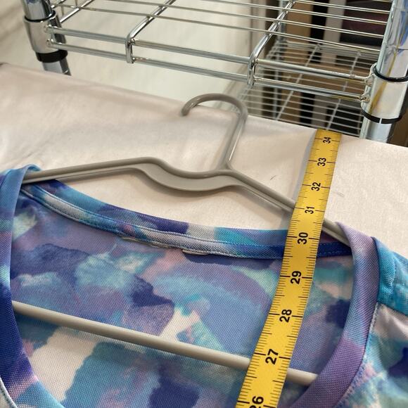 Logo Lori Goldstein Women's Blue Watercolor Mesh Cardigan Size 2X Coastal Casual - Picture 3 of 11